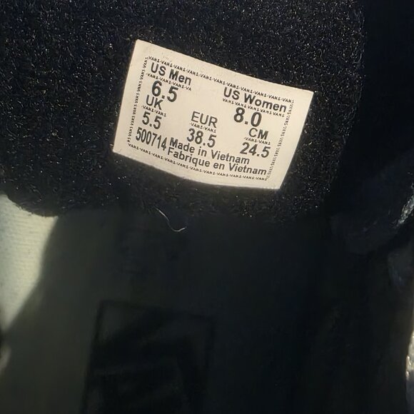 Womens Size 8 - Vans Sk8-Hi W7 Black White Canvas High Top Skate Shoes 500714 - Picture 9 of 9